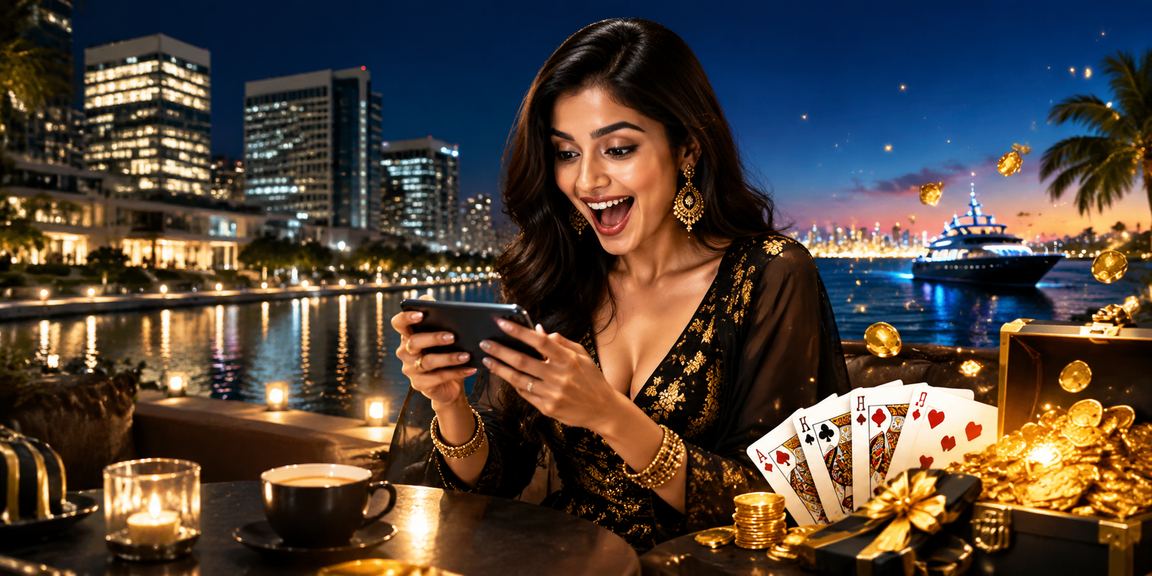 Indian rummy game interface with blue and gold theme