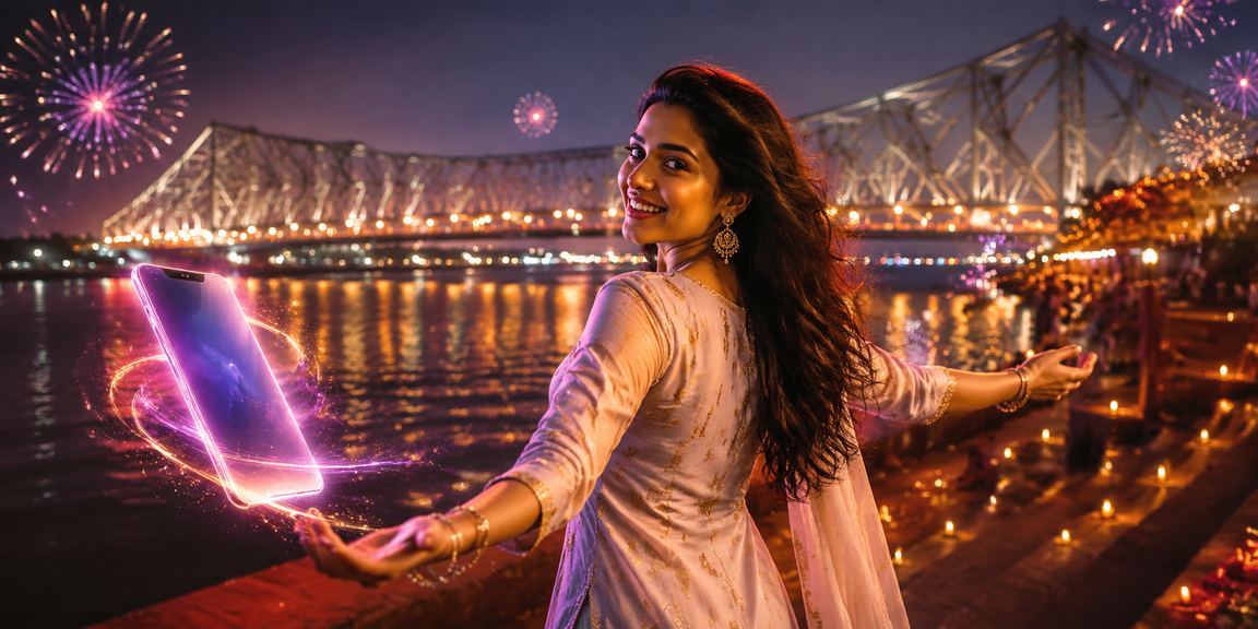 Woman placing lottery bet near Howrah Bridge Kolkata